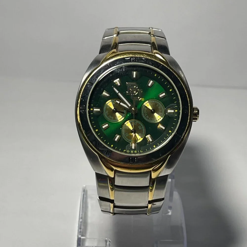 Baylor Bears NCAA Stainless-Steel Chronograph Watch by Fossil NEW (RARE)